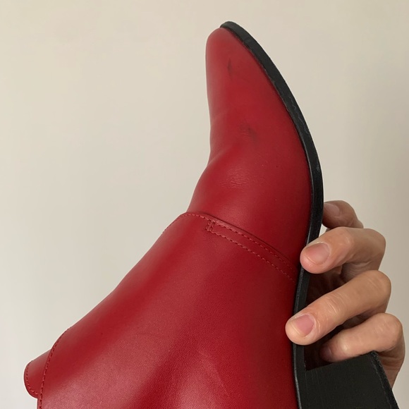 Saint Laurent Red Monk Strap Ankle Boots 38 - Picture 13 of 16